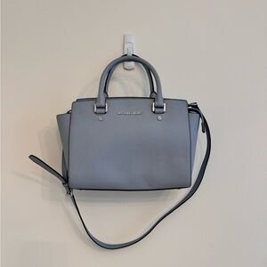 Michael Kors Selma Pale Light Blue Mediun Handbag